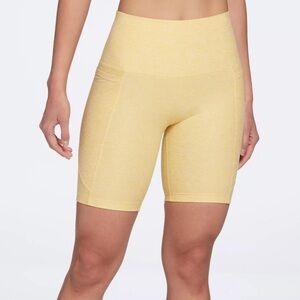 CALIA by Carrie Underwood Pastel Yellow High-Waisted Bike Shorts